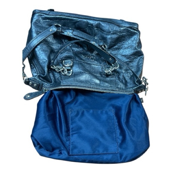 Coach - EC - Rare Silver Slate Croc-Embossed Leather Satchel - Picture 8 of 9